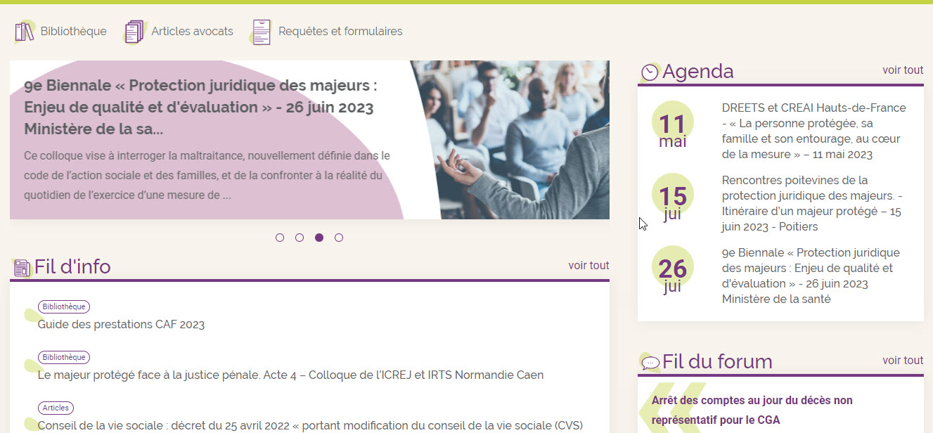 capture de la page d'accueil de tutelleauquotidien.fr